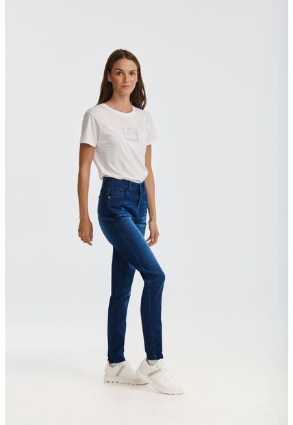 Jeans Mujer Triblend Stretch Mid-Rise Skinny Azul CAT