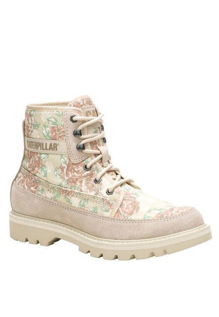 Botin Mujer Colorado Canvas Crema CAT