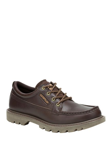 Zapato Cuero Hombre Colorado MocToe Low Café Oscuro CAT