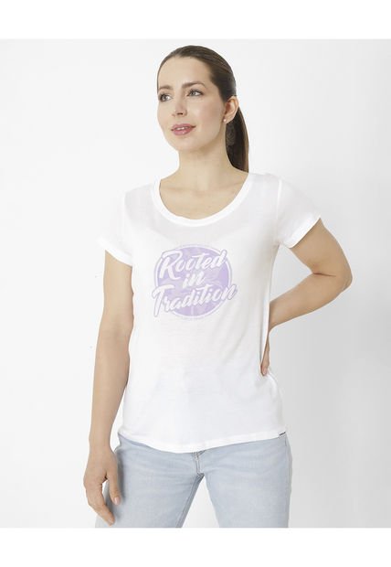 Polera M/C Rooted In Tradition Blanco Mujer CAT