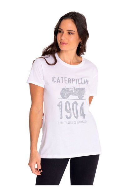 Polera Manga Corta Mujer Historic Graphic Blanco CAT