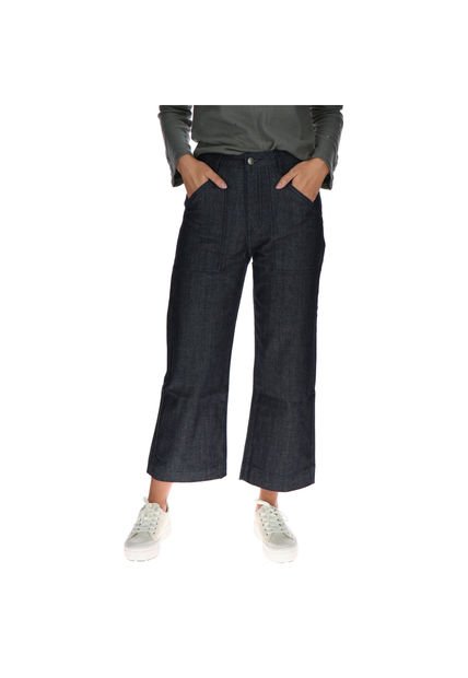 Pantalón Mujer Palazzo Jeans Negro CAT