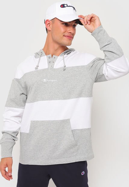 Polerón Champion Rugby Hoodie Blanco / Gris-Calce Regular