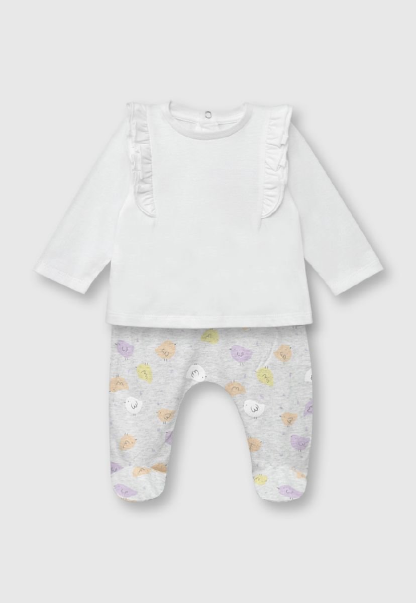 Conjunto De Bebe Nina Pajaritos Blanco Colloky 0 A 9 Meses Compra Ahora Dafiti Chile