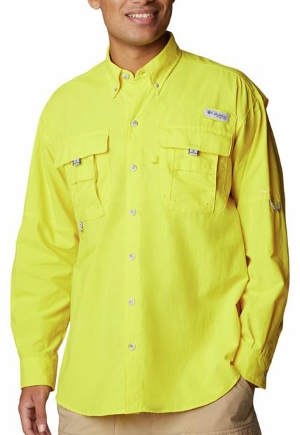 Camisa M/L Hombre Bahama Ii L/S Shirt Amarillo Columbia