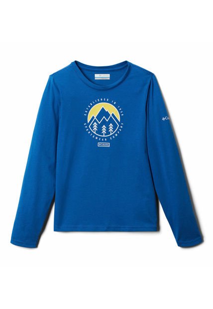 Polera Manga Larga Niño Dobson Pass Ls Azul Columbia