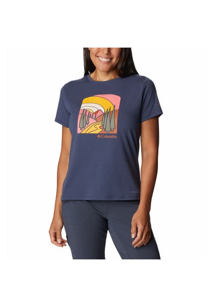 Polera M/C Mujer Sun Trek Graphic Tee Azul Columbia