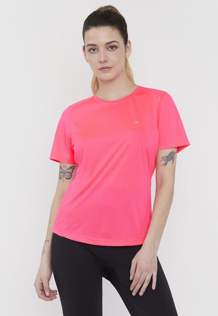 Polera Mujer Deportiva Detalles Rosado Corona