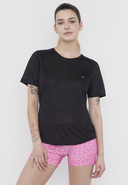 Polera Mujer Deportiva Detalles Negro Corona