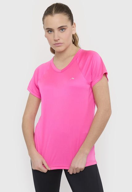 Polera Mujer Deportiva Fucsia V-Neck Corona