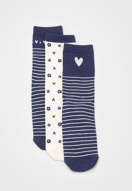 Calcetines Mujer Tripack Mix Líneas Navy Corona