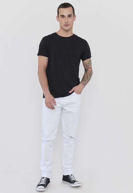 Jeans Hombre Skinny Fit Blanco Corona