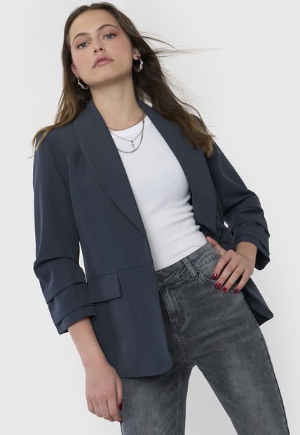 Blazer Mujer Liso Gris Corona