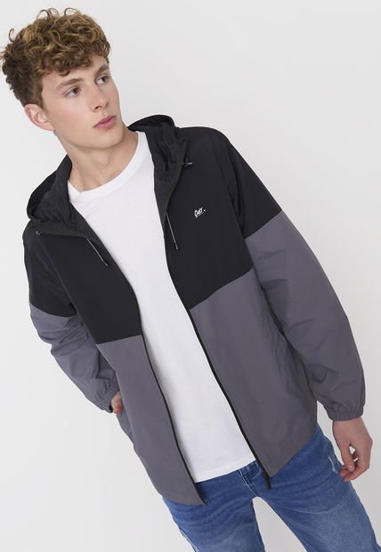 Cortaviento Hombre Gris Color Block Corona