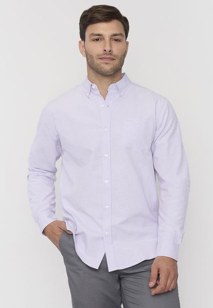 Camisa Hombre Oxford Clásica Lila Corona