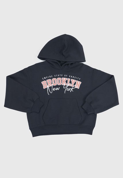 Poleron Niña Teen Hoodie Negro Corona