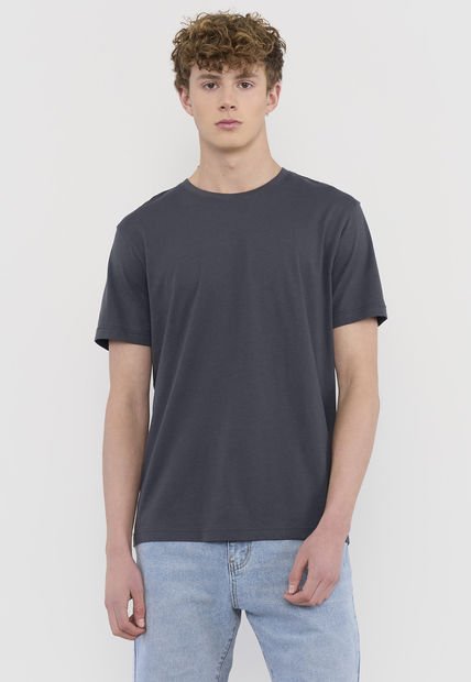 Polera Hombre Lisa R-Neck Gris Corona