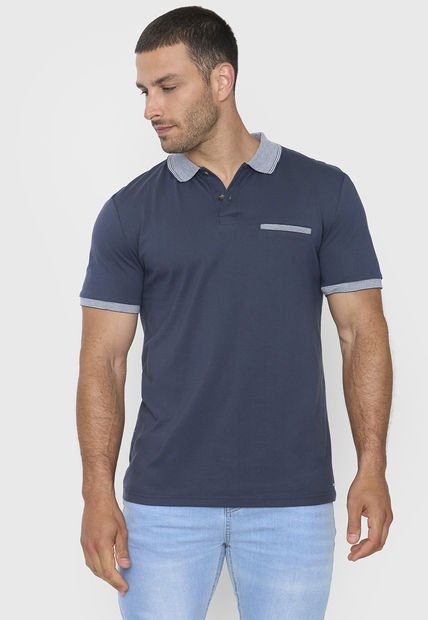 Polera Hombre Preppy Azul Corona