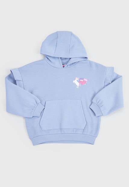 Poleron Niña Kids Hoodie Celeste Corona