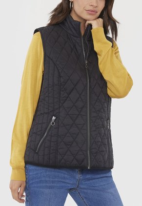 Parka Mujer Sin Mangas Negro Corona