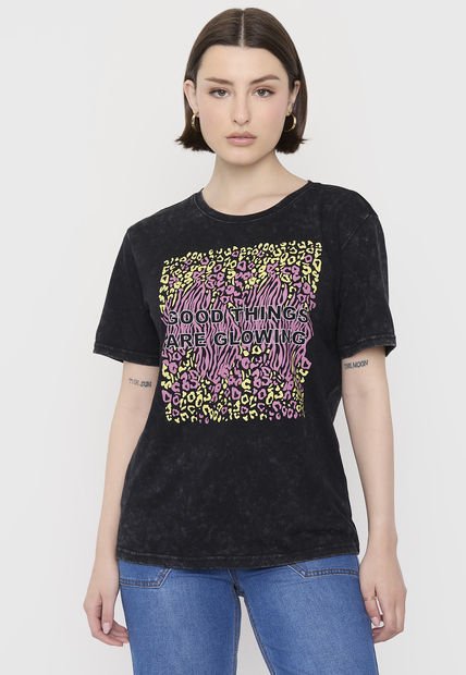 Polera Mujer Folia Negro Corona