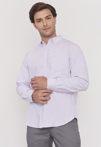 Camisa Hombre Oxford Lila Corona