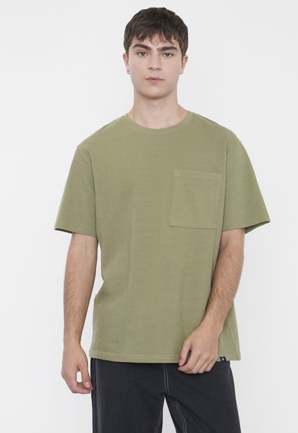 Polera Hombre Tejida Bolsillo Verde Corona