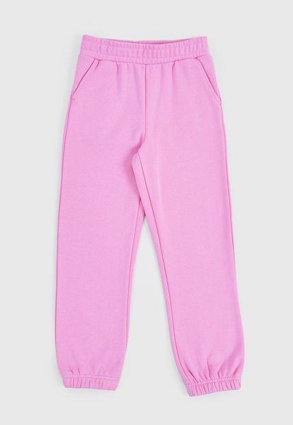 Pantalón De Buzo Niña Kids Basico Rosado Corona