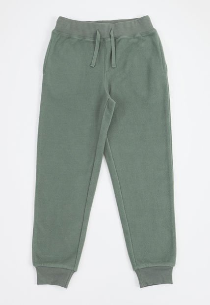 Pantalón De Buzo Niño Kids Polar Verde Militar Corona