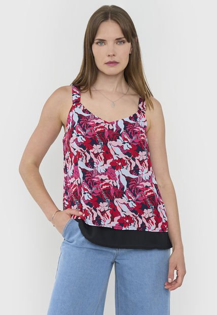 Blusa Mujer Pabilos Gruesos Print Corales Rosado Corona