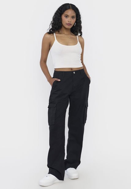 Pantalón Mujer Cargo Color Negro Corona