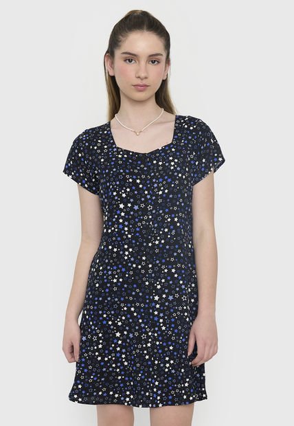 Vestido Niña Teen Viscosa Navy Corona