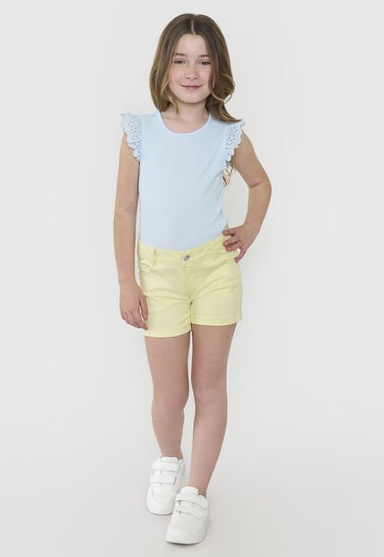 Short Niña Kids Denim Color Amarillo Corona