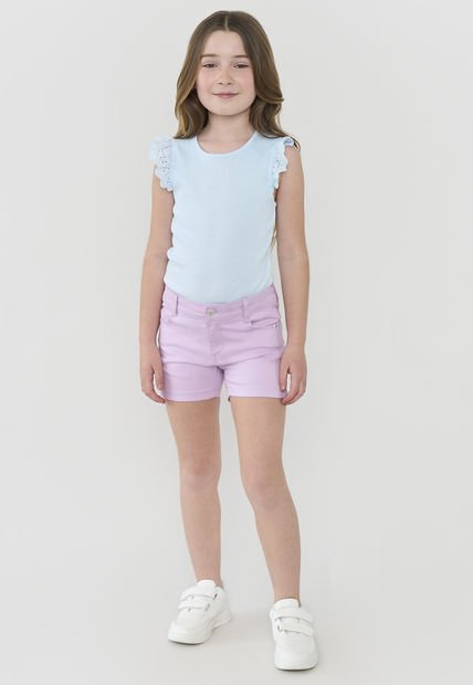 Short Niña Kids Denim Color Lila Corona