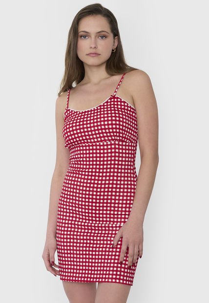 Vestido Mujer Pabilos Vichy Rojo Corona