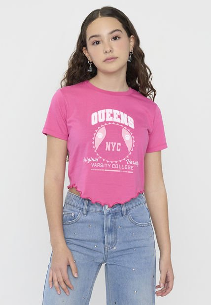 Polera Niña Teen MC Fun Roulette Fucsia Corona