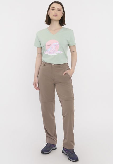 Pantalón Outdoor Mujer Taupe Desmontable Corona