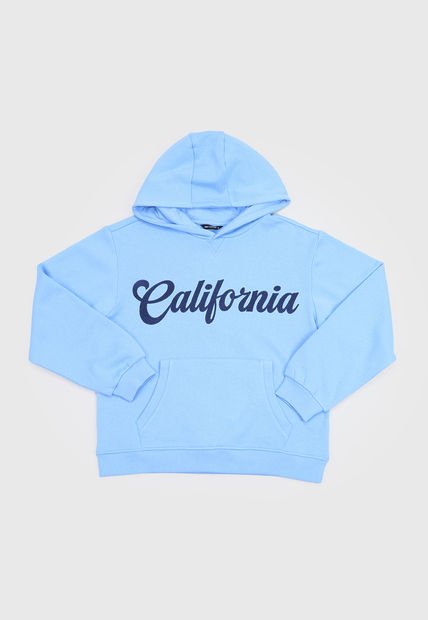 Poleron Niño Teens Hoodie Bordado Celeste Corona