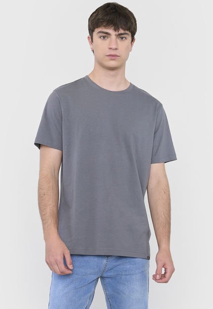 Polera Hombre R-Neck Lisa Gris Oscuro Corona