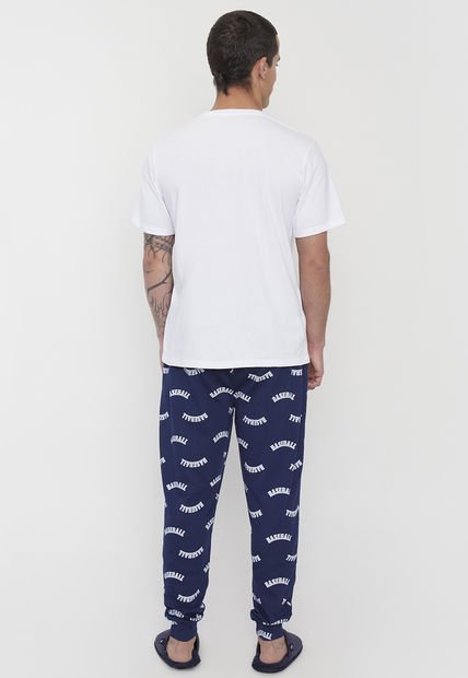 Pijama Hombre Largo Print Baseball Azul Corona Compra Ahora Dafiti Chile