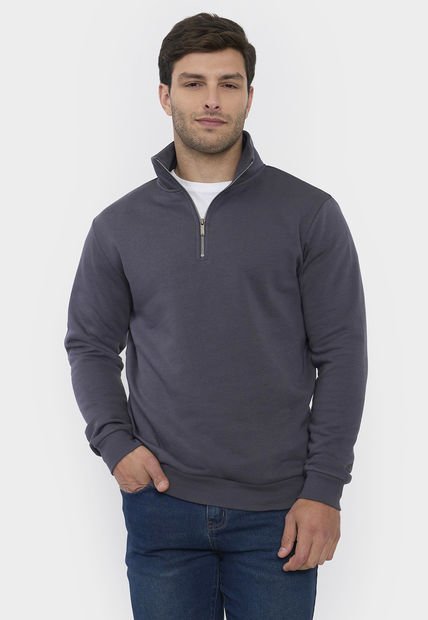 Polerón Hombre Half Zipper Charcoal Corona