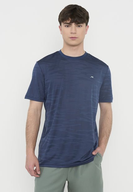 Polera Hombre Deportiva Texturizada Navy Corona