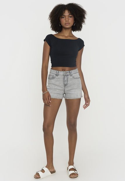 Short Mujer Deflecado Gris Corona