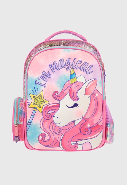 Mochila Keepack Unicornio Rosado Corona