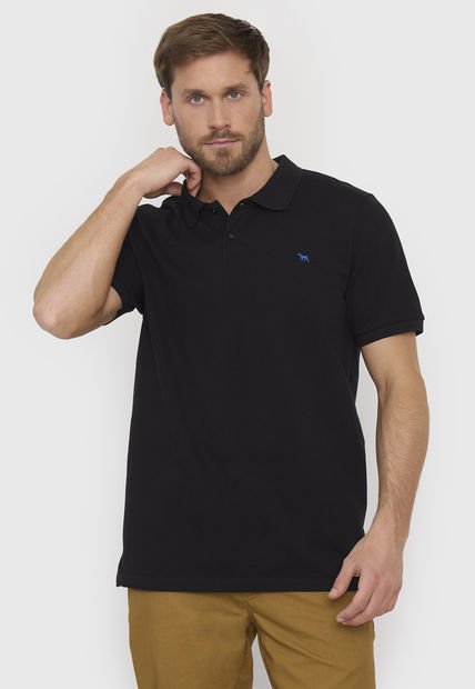 Polera Hombre Lisa Piqué Negro Corona