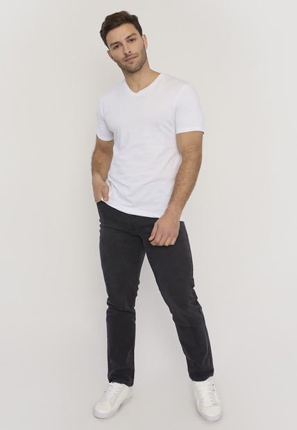 Jeans Hombre Clásico Straight Fit Negro Corona