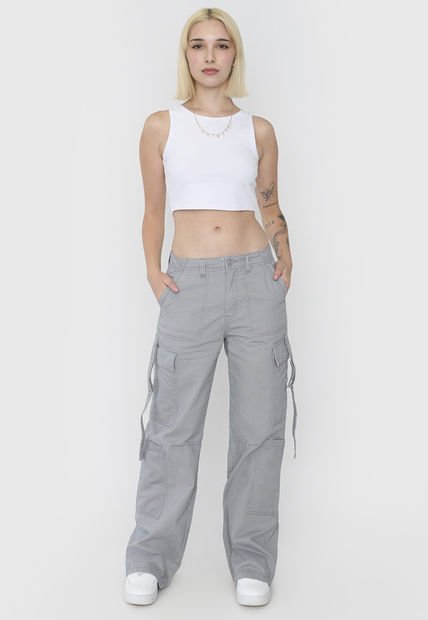 Pantalón Mujer Doble Cargo Gris Corona