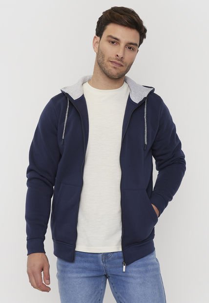 Polerón Hombre Full Zipper Clásico Navy Corona