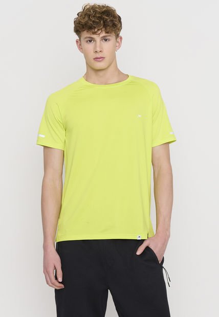 Polera Hombre Deportiva Mesh Amarillo Corona