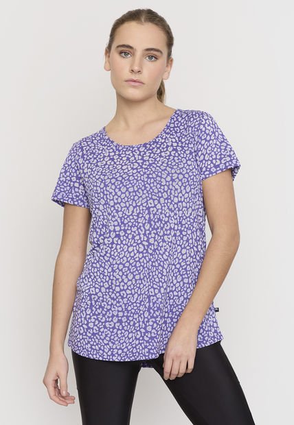 Polera Mujer Deportiva Relaxed Animal Morado Corona